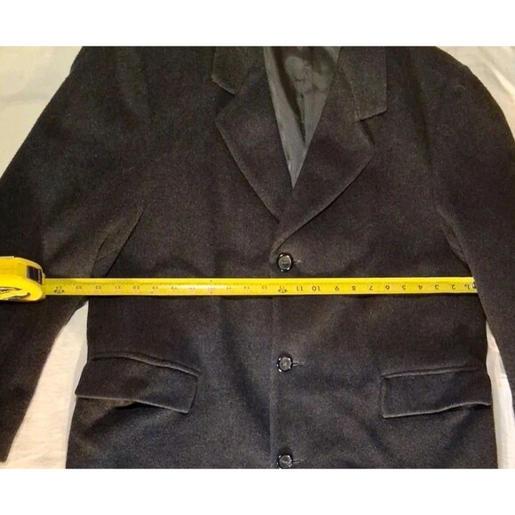 Kuppenheimer USA Mens Charcoal/Black WOOL Overcoat Top Coat XL - Picture 4 of 8